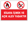 sigara içmek ve açık alev yasaktır ikaz ve uyarı levhası